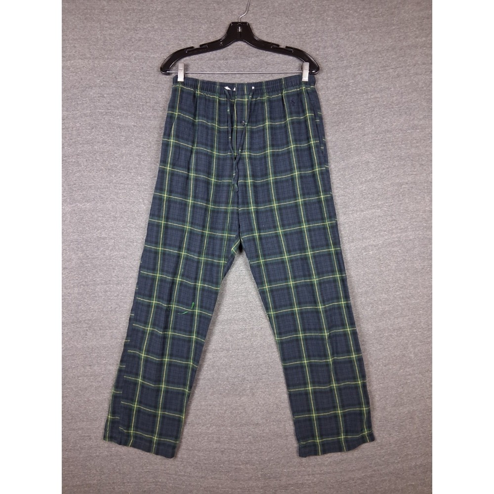 Polo Ralph Lauren Mens Pants Small Green Plaid Flannel Drawstring Pull On Pajama